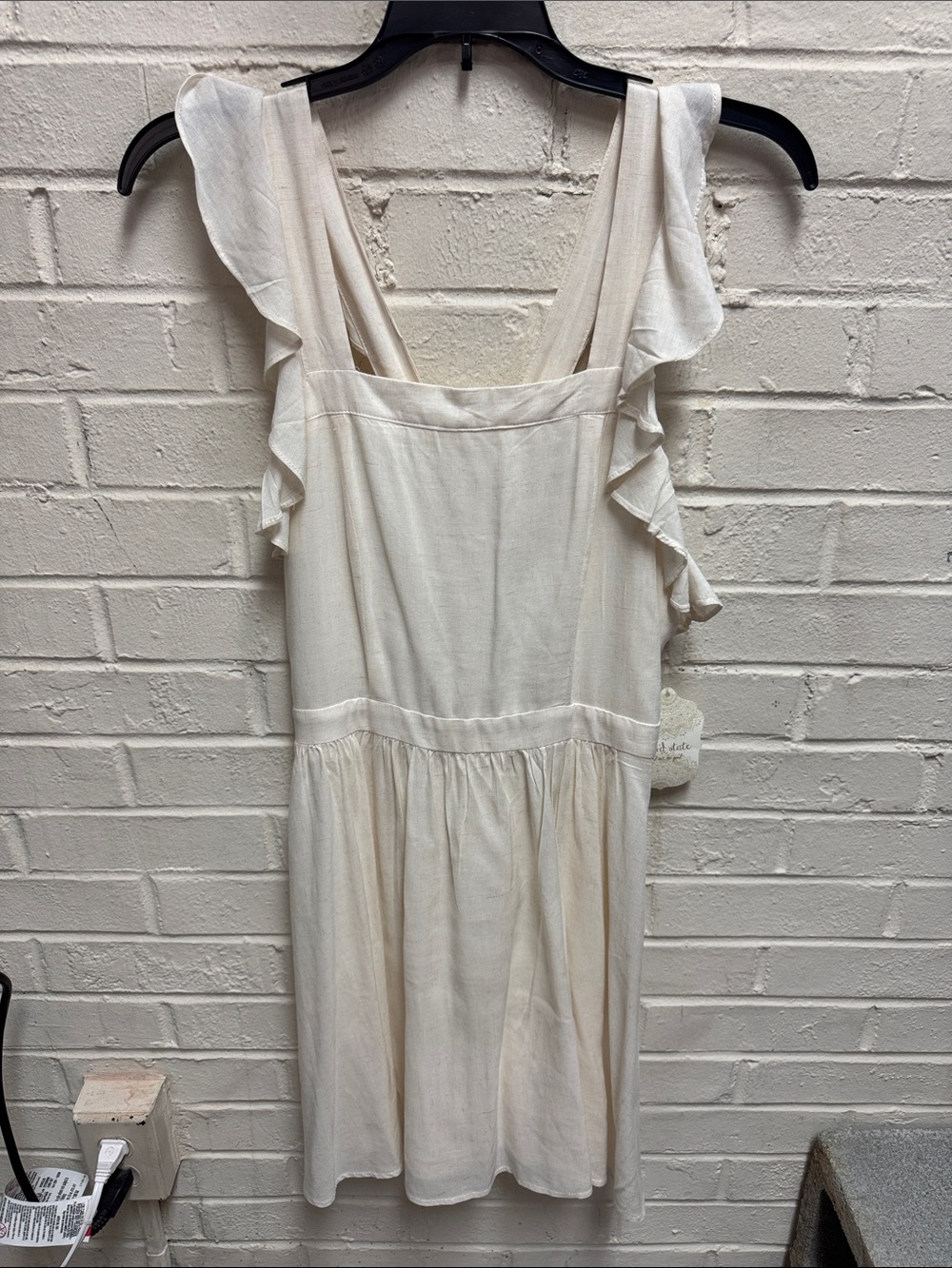 NEW Altar'd State Oatmeal Pinafore Style Ruffle Dress